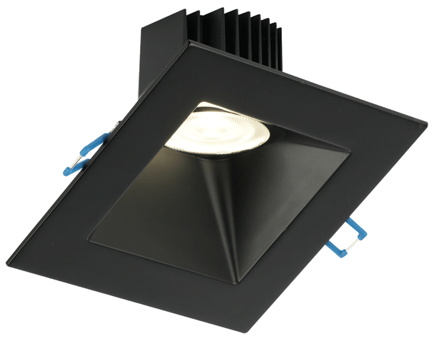 5" Square 30° Sloped Regressed LED, 15W, Dim to Warm, 3000K-1800K, Black Trim