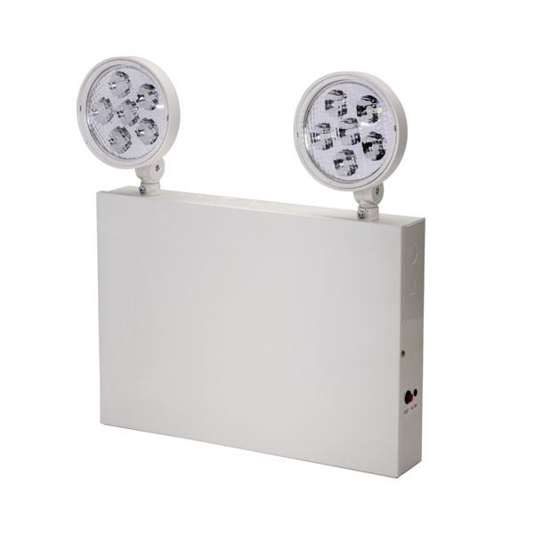 Dual Head LED Emergency Light, White- NYC Approved