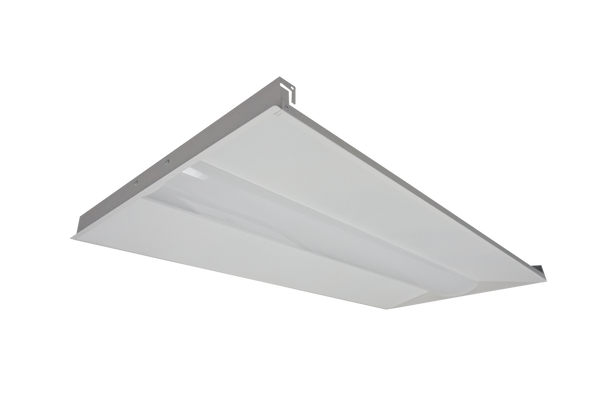 2X4 LED Center Basket Troffer, Field Selectable Lumen and Color Temperature, EM Battery