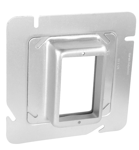 5" Square One Gang Device Ring, 3/4" Raised