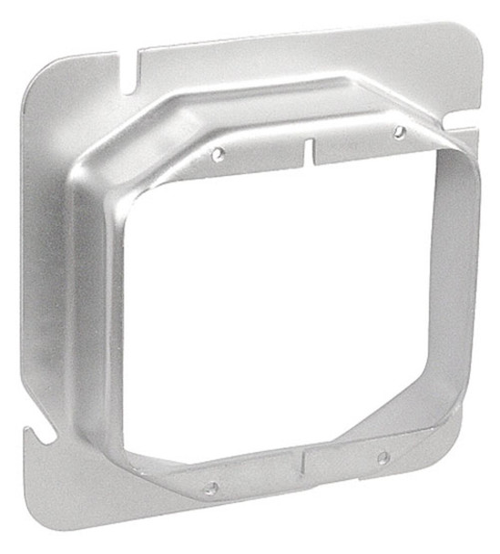 6" Square Two Gang Device Ring, 1" Raised