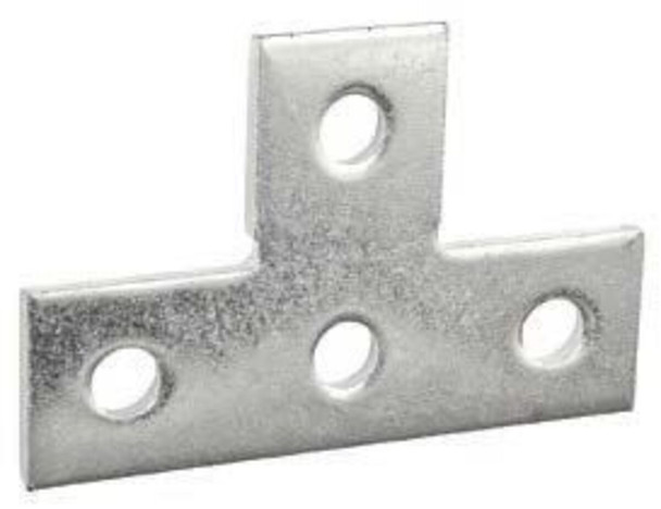 Four-Hole Flat Tee Plate, Zinc Plated Steel