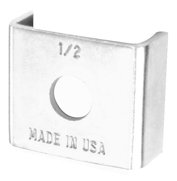 Strut Washer, U/Saddle Style, 2" Pipe, 14 Gauge, Zinc Plated