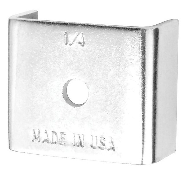 U Strut Washer, 1/4-20 Bolt Size, Zinc Plated Steel