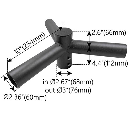 Triple Spoke Bracket, 120° Arms