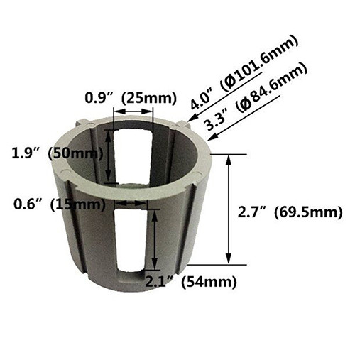 Round Post Top Adaptor, 2.5-inch Diameter, Silver