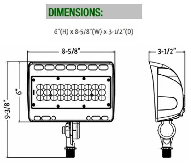 50 Watt LED Flood Light with Adjustable Knuckle Size