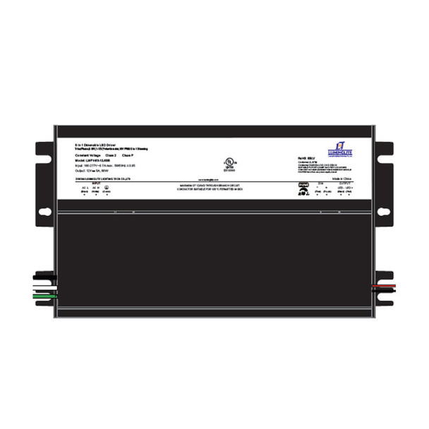 5-In-1 Dimmable Electronic Led Driver With Junction Box, 120-277V To 24V 96W