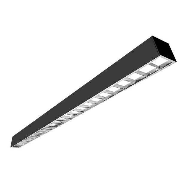 SCX Series, 60W, Multi Color Temperature (3000K/3500K/4000K/5000K), 6FT, Dimmable, Polished Aluminum Louver Lens, Black Finish