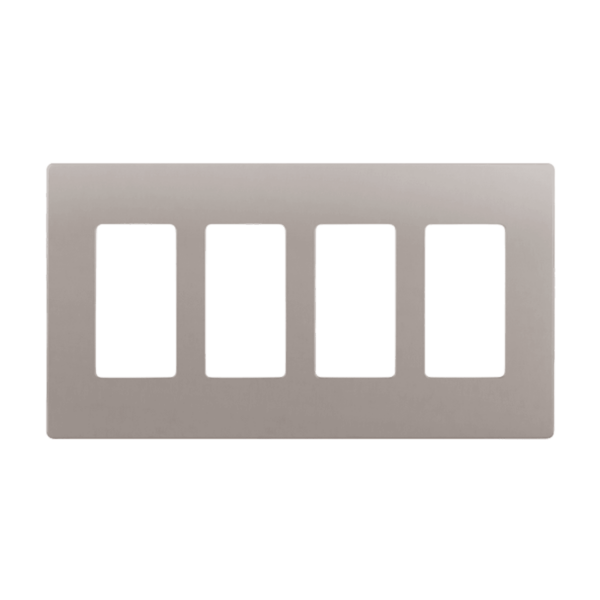 4-Gang Decorator/GFCI Screwless Wall Plate, Various Colors
