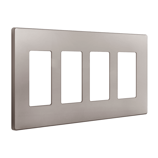 4-Gang Decorator/GFCI Screwless Wall Plate, Various Colors