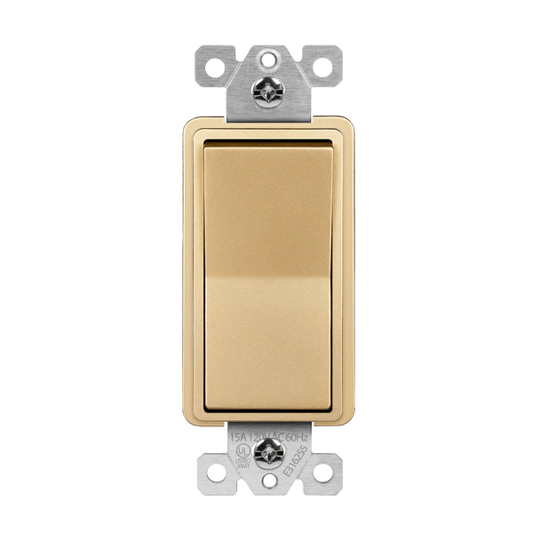 4-Way Decorator Switch, Residential Grade, Gold
