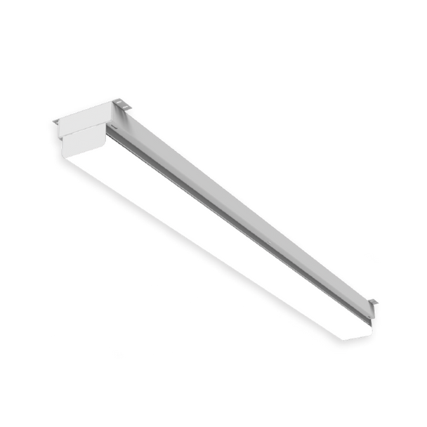 High Efficacy Linear Retrofit, 6,854 Lumens, 4000K, Frosted Flat Glare Reducing Lens, Fixed 4.3" Strip Channel Width