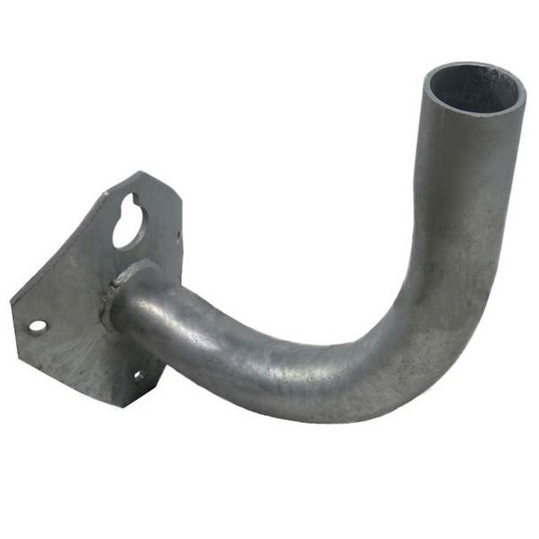 12 Inch Right Angle Bracket for Wood Poles, 2 Inch Steel Pipe