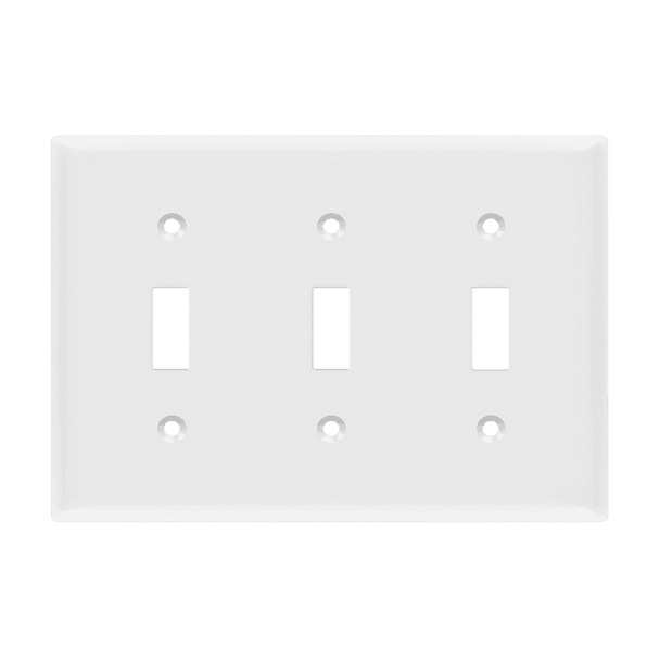 3-Gang Toggle Plastic Wall Plate, Light Almond
