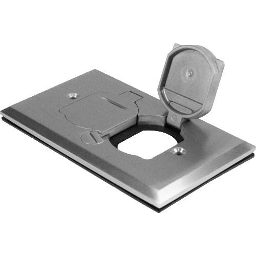 1-Gang Floor Box with Flip Lid, Brass
