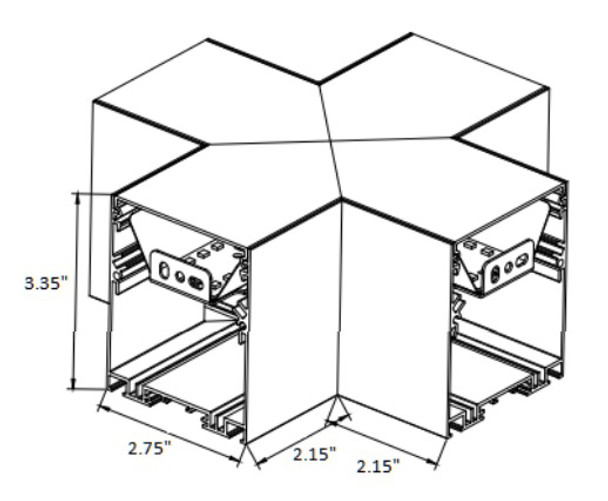 SCX Series Illuminated X Corner Module Size