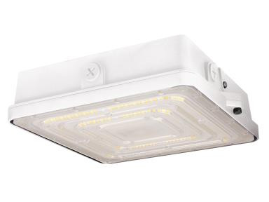 Enhanced Canopy/Parking Garage Fixture, 60W, 277-480V, 3000/4000/5000K Selectable, White, Controls Ready
