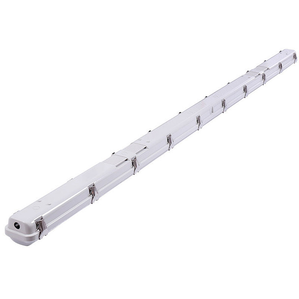 8Ft. Builder Series Linear Vapor-Tight Fixture, Sensor and Emergency Backup, CCT & Wattage Selectable, 45W-65W