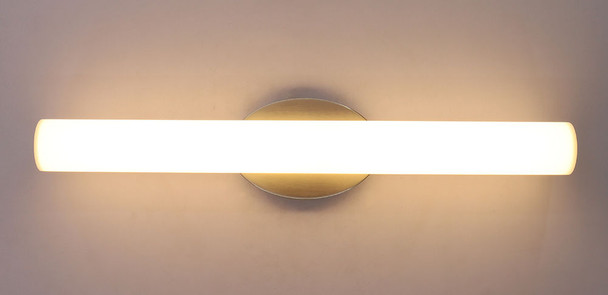 24" Oval-Back 360° Modern Vanity Light, 24W, 1,680lm, 27K/30K/35K/40K/50K, Brushed Nickel