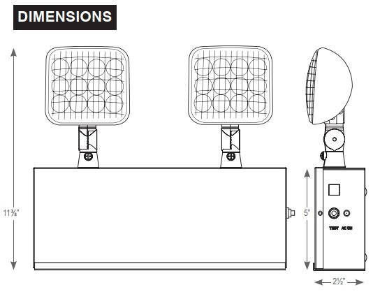 Steel Housing LED Emergency Unit Size