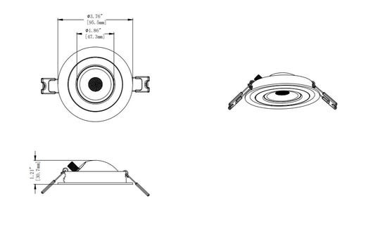Direct Fit Downlight Gimbal, 3 inch, 8W, Selectable CCT