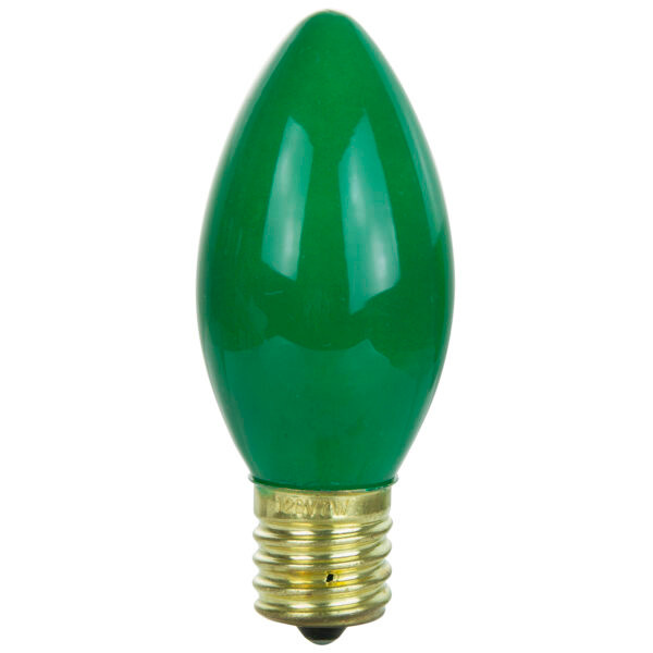 C9 Colored Night Light, 7W, Ceramic Green, Intermediate Base