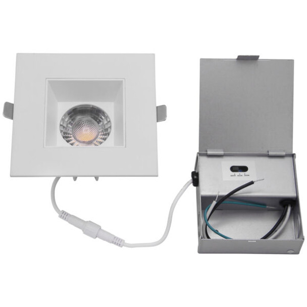 4" Square Deep Regressed Downlight Fixture, CCT Selectable, 12W, 90CRI