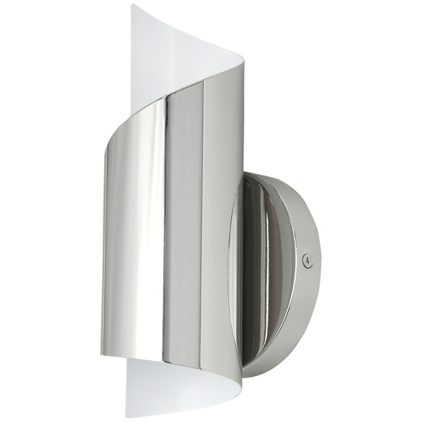 Steel Swirl Decorative Wall Sconce Fixture, G9 Base Socket, Polished Nickel, ETL Listed