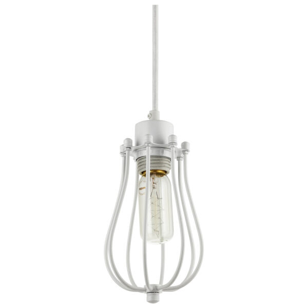 Pendant Vintage Antique Style Fixture, Matte White Finish
