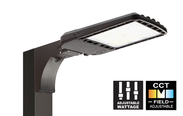 Slim LED Area Luminaire, 150W, Field Adjustable Wattage, Adjustable CCT