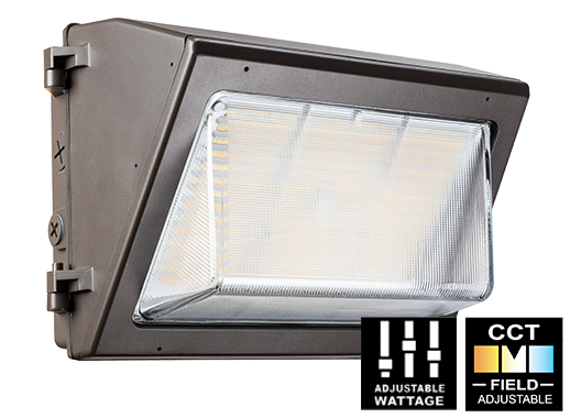 LED Wall Pack Luminaire, 50W/70W/80W, Field Adjustable, 3000K/4000K/5000K