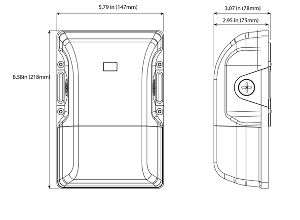 Slim Mini LED Wall Pack, 20W, Field Adjustable Wattage, Field Adjustable Color Temp