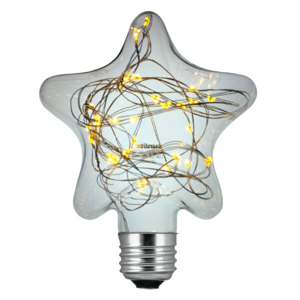 Star Shaped LED Light Bulb, Decorative, 1.5W, Warm White, 2700K