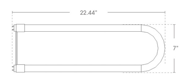 13 Watt U-Bend T8 Directfit Lamp Size