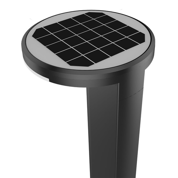 Solar LED Round Bollard Light, 5W, 5000K, Black