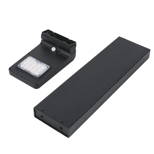 Solar LED Square Bollard Light, 5W, 5000K, Black