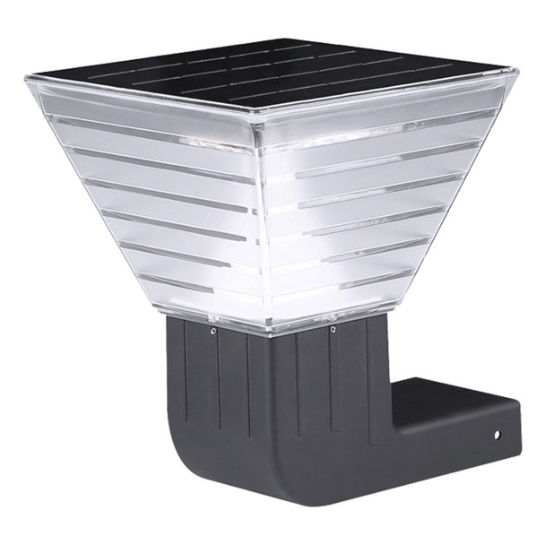 Solar LED Square Wall Mount Light, 5W, 5000K, Black