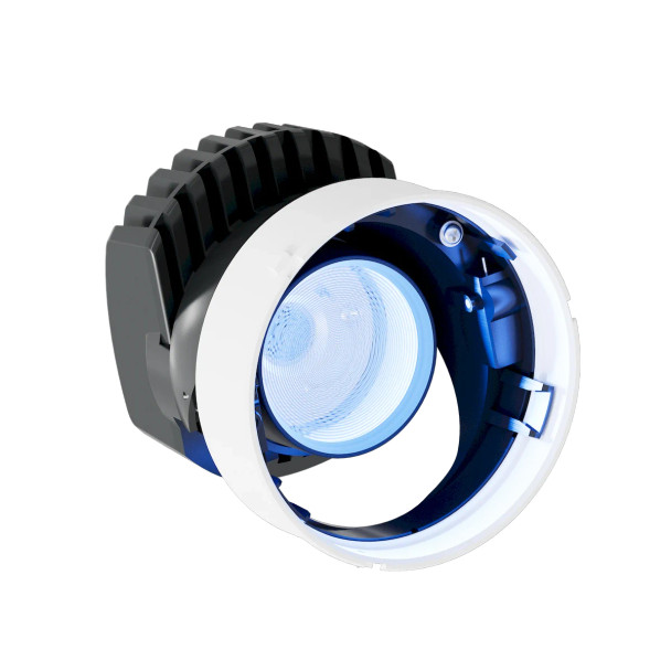 4" DMX RGB + Tunable CCT Downlight, Round Trim LED Kit, White