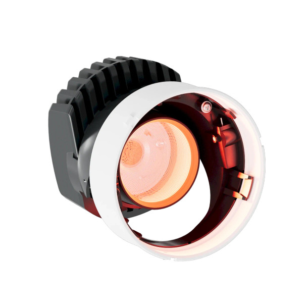 4" DMX RGB + Tunable CCT Downlight, Round Trim LED Kit, White
