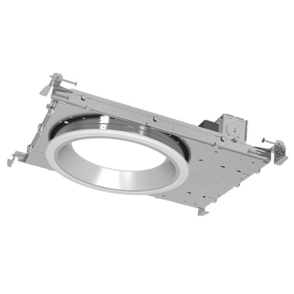 New Construction 8" Round Downlight, Selectable Lumen 6000lm, CRI90, Selectable CCT 27/30/35/40/50K, ELV/TRIAC Dimming, Medium Beam