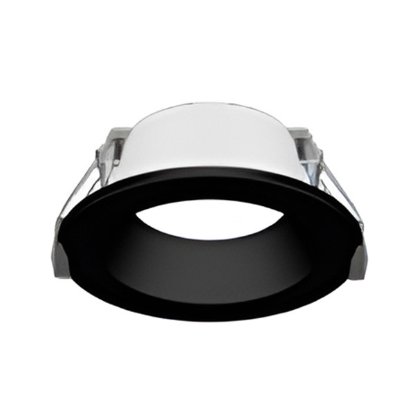 Direct Mount 4" Round Downlight, Selectable Lumen 2,000, CRI90, Selectable CCT 27/30/35/40/50K, Dual Dimming 0-10V/ELV&Triac, Medium Beam, Black Baffle Reflector White Flange