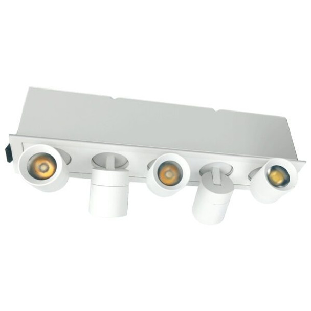 5 LED Rotatable Linear Recessed Fixture, 16W, 3000K, White Trim