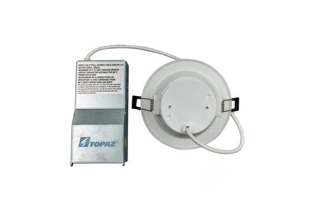LED Commercial Downlight, 4", Remote Driver, 12W, CCT Selectable, Round Smooth Trim