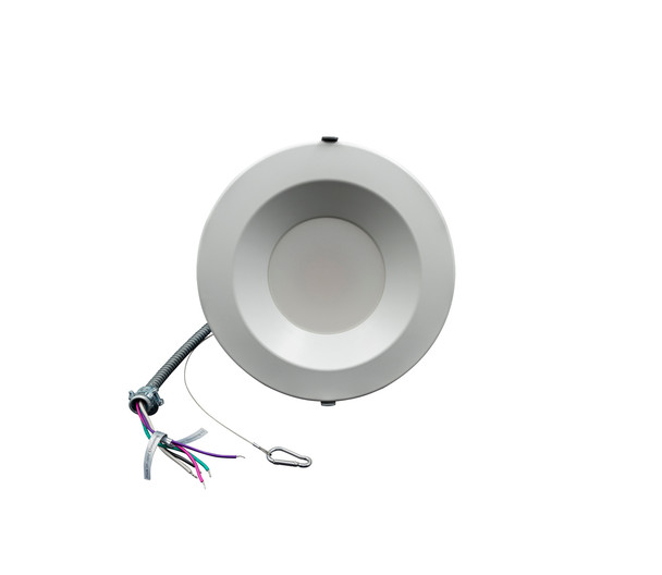 8" LED Commercial Downlight, 26W Power & CCT Selectable, Round Smooth Trim
