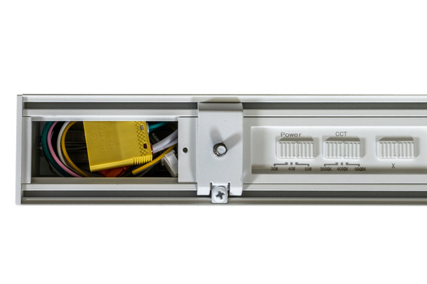 Architectural 4' LED Strip, CCT and Power Selectable, 50W, 6100 Lumens, Dimmable, Black, White