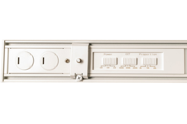 Architectural 4' LED Strip, Direct/Indirect Light, CCT and Power Selectable, 50W, 6100 Lumens, Dimmable, Black, White