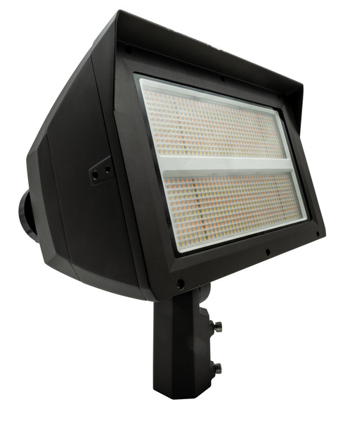 LED Flood Light, Power and CCT Select, 200/240/290W, 3000K/4000K/5000K, Slip Fitter Pre-installed, Yoke Mount, 277-480V