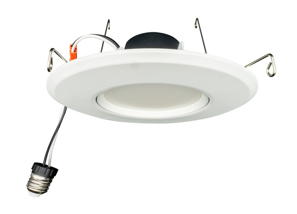 6" Performance LED Recessed Retrofit Downlight, CCT Selectable, Gimbal Trim, White Finish
