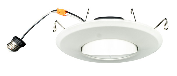 6" Performance LED Recessed Retrofit Downlight, CCT Selectable, Gimbal Trim, White Finish